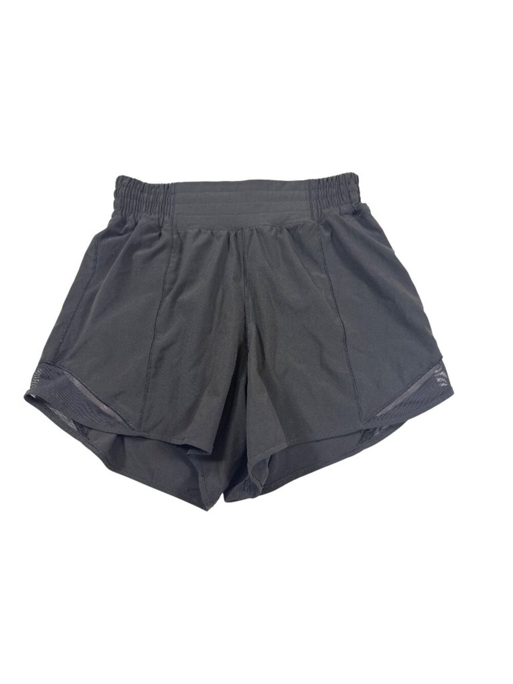 Lululemon Womens Black Running Shorts With Waistband Details Size 4 (AA653)